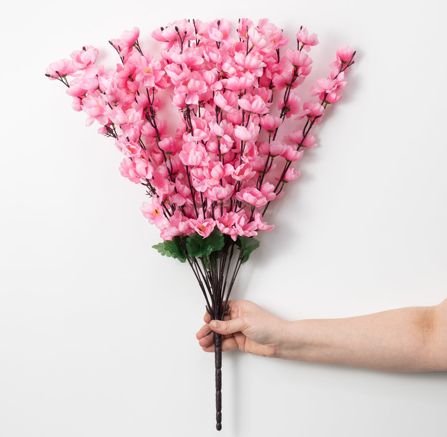 25" Cherry Blossom Bush: Pink (18 Stem)