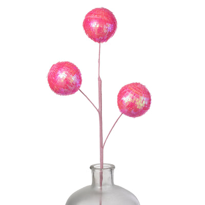 28" Sequin Ball Spray: Iridescent Hot Pink