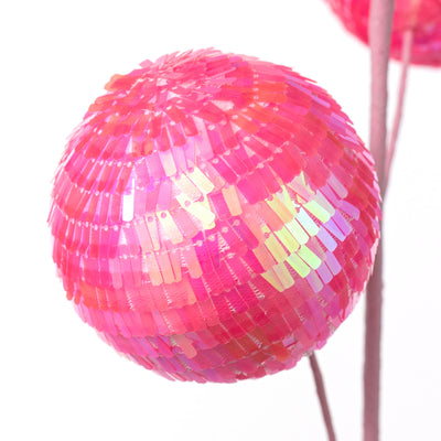 28" Sequin Ball Spray: Iridescent Hot Pink