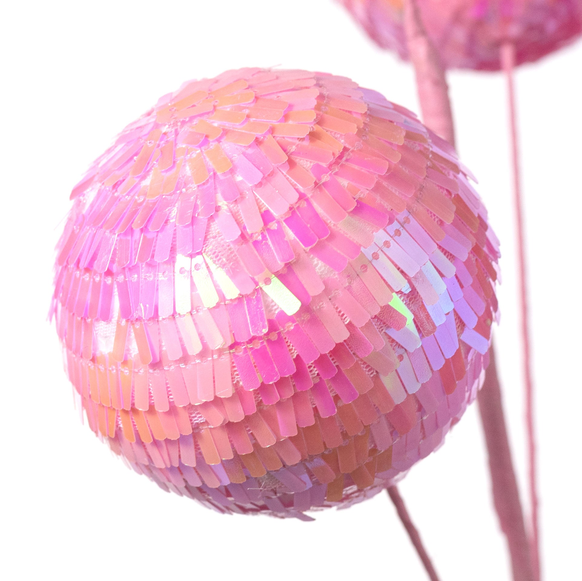 28" Sequin Ball Spray: Iridescent Candy Pink