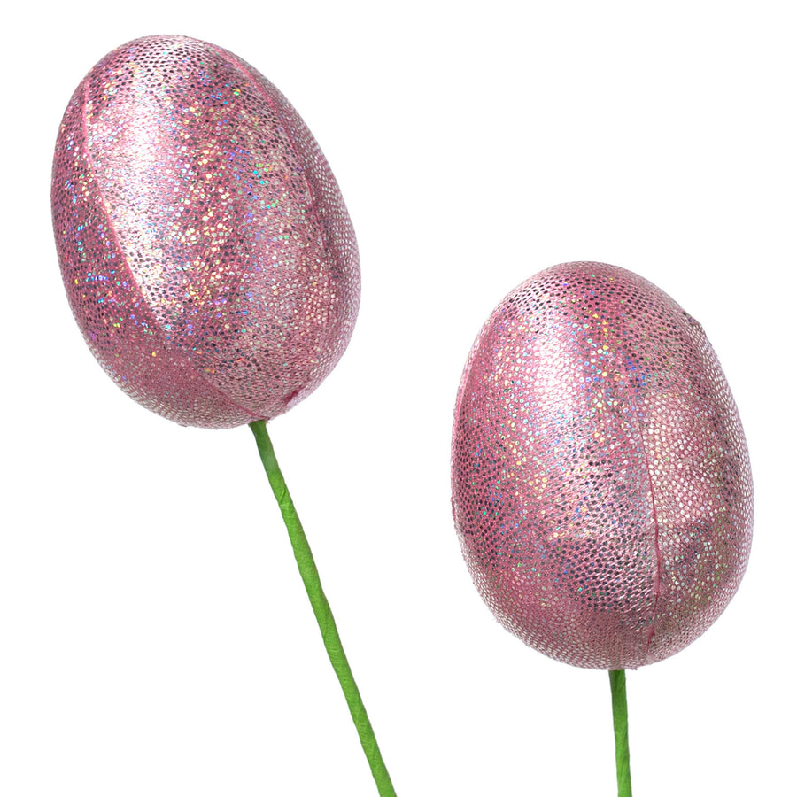 28" Polished Sequin Egg Spray: Iridescent Pink