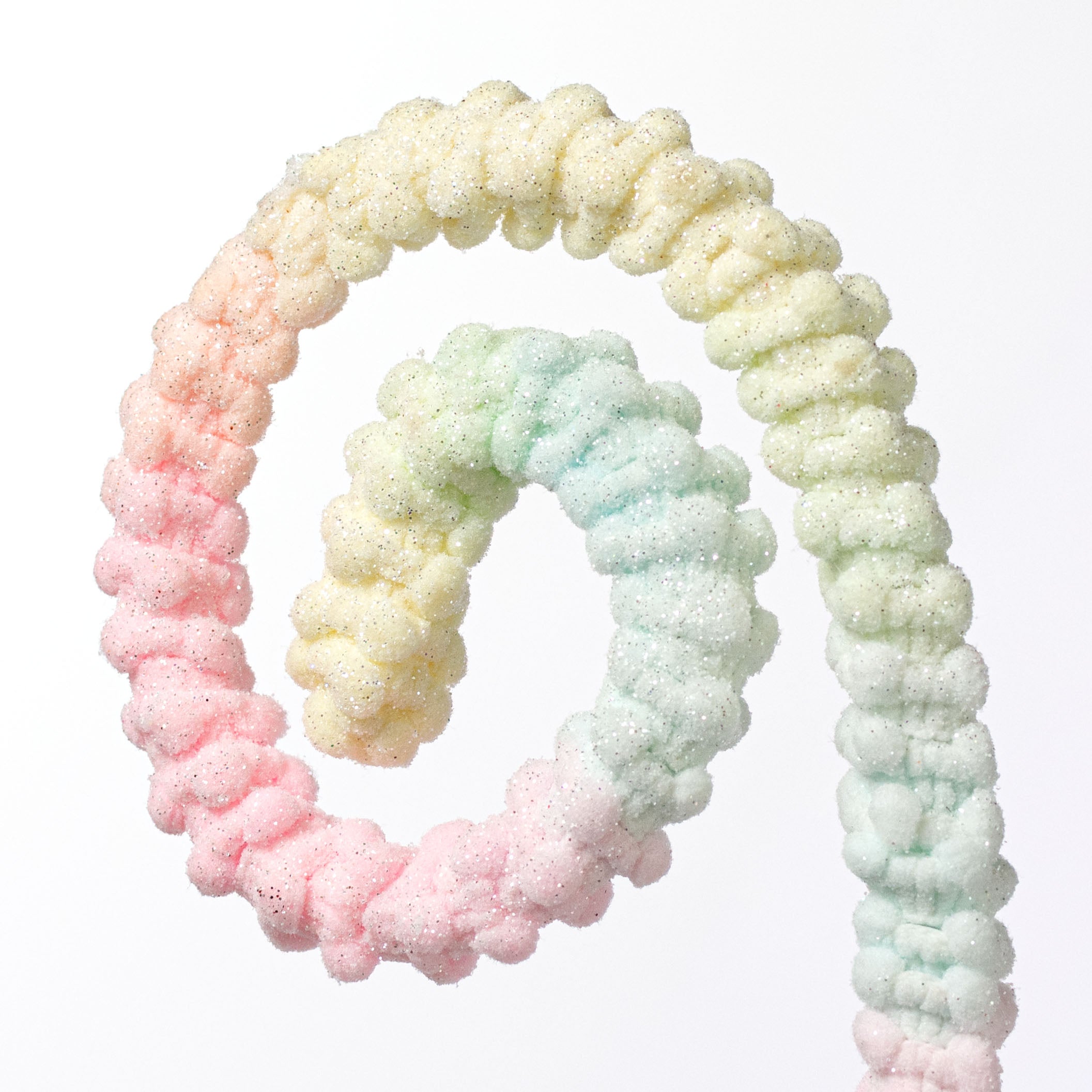 28" Puff Chenille Spiral Curly Spray: Pastel Ombre