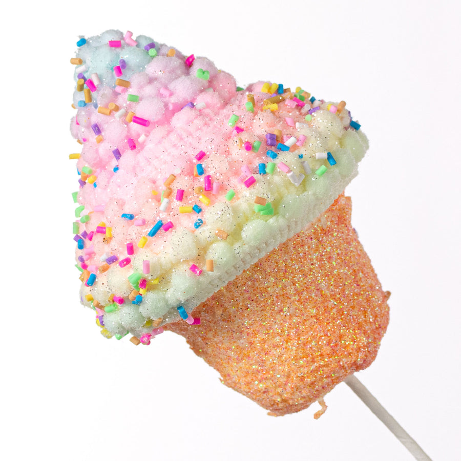 24" Puff Chenille Sprinkle Cupcake Spray: Pastel Ombre