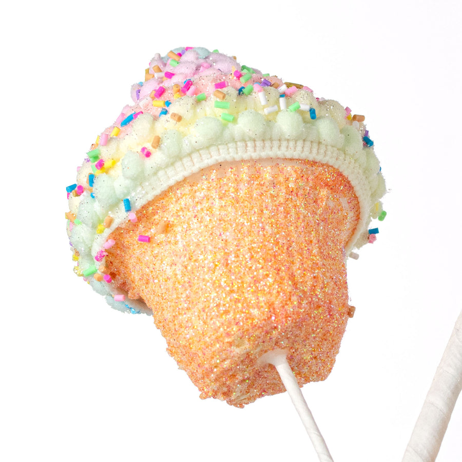 24" Puff Chenille Sprinkle Cupcake Spray: Pastel Ombre