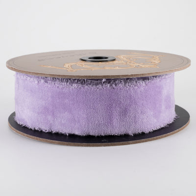 [D Stevens] 1.5" Torn Edge Unwired Velvet Ribbon: Lavender (10 Yards)