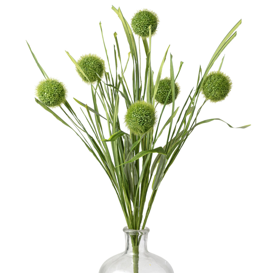 21" Pom Poms & Grass Bush: Green