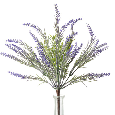 15" Flocked French Lavender Bush