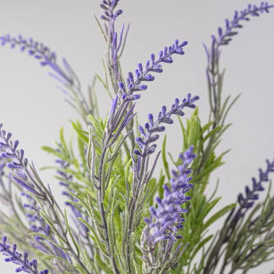 15" Flocked French Lavender Bush