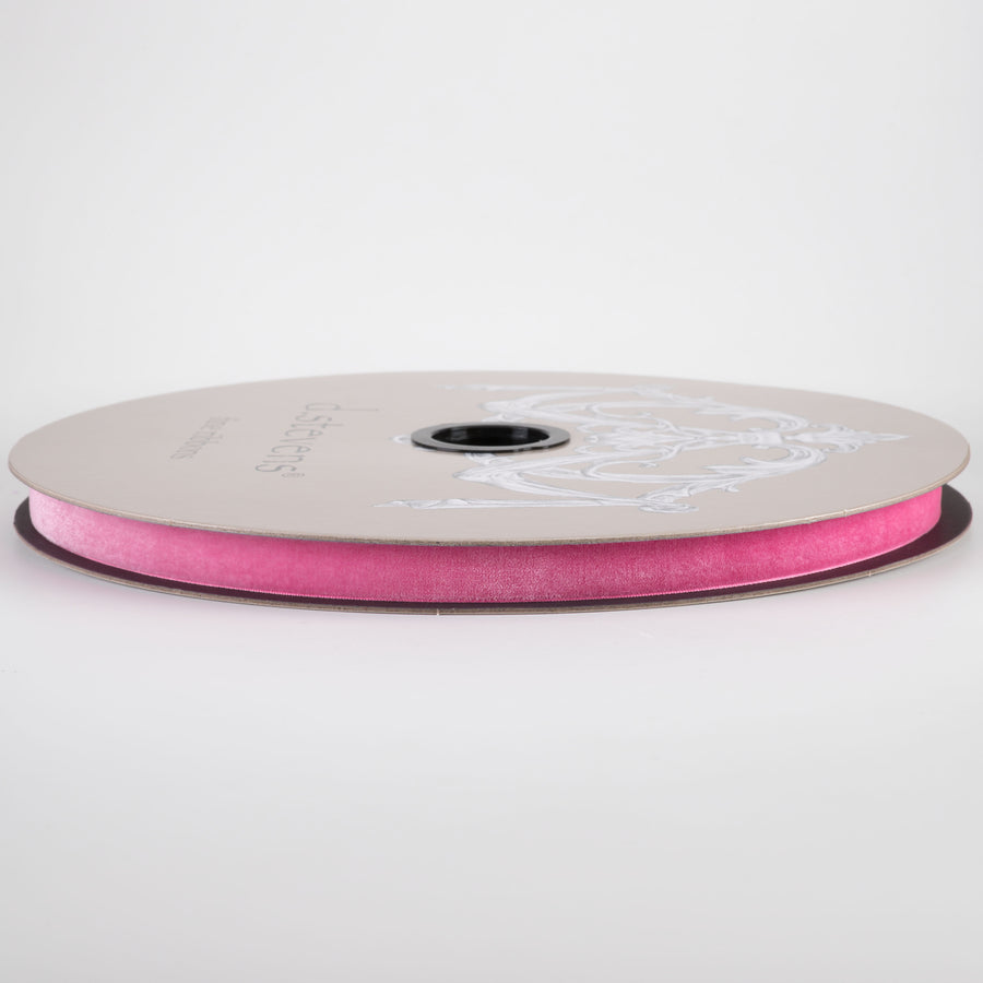 [D Stevens] 5/8" Voss Velvet Unwired Ribbon: Rose Pink (50 Yards)