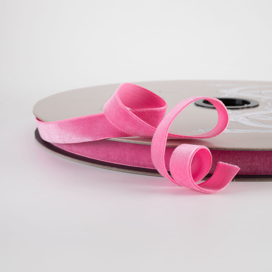 [D Stevens] 5/8" Voss Velvet Unwired Ribbon: Rose Pink (50 Yards)