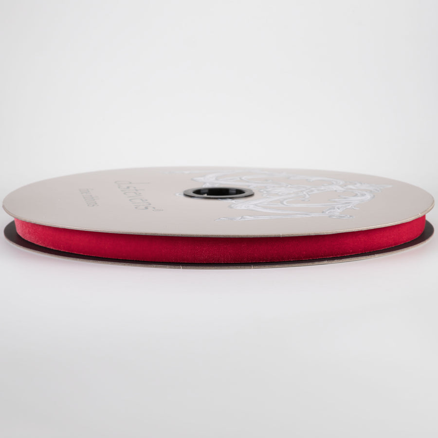 [D Stevens] 5/8" Voss Velvet Unwired Ribbon: Scarlet Red (50 Yards)