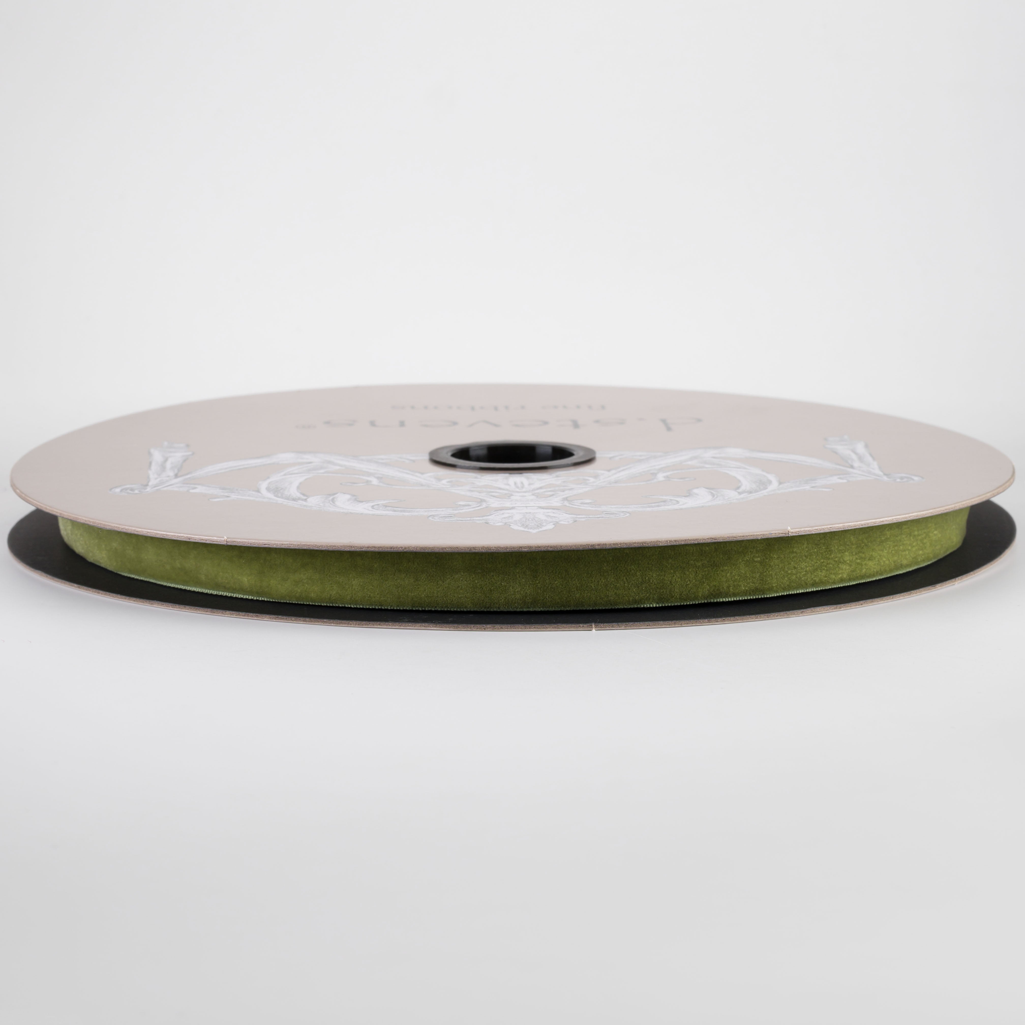 [D Stevens] 5/8" Voss Velvet Unwired Ribbon: Moss Green (50 Yards)
