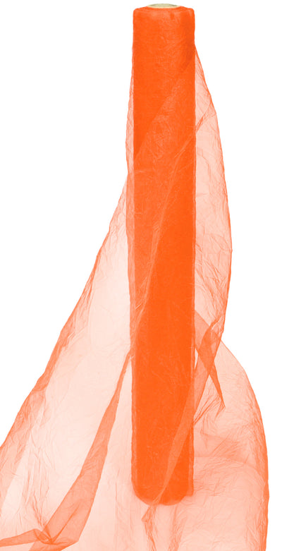 24" Crinkle Sheer Fabric Roll: Orange (10 Yards)