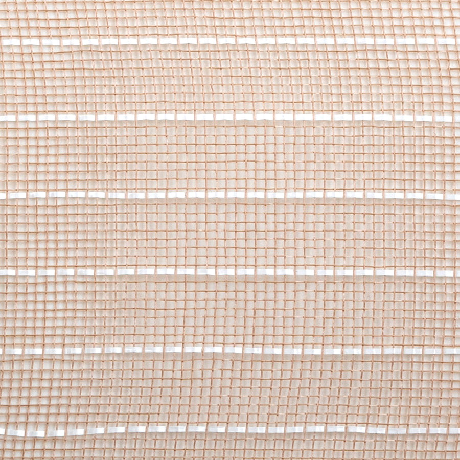 10" Stripe Fine Weave Deco Mesh: Natural & White