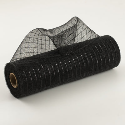 10" Metallic Fine Weave Deco Mesh: Black