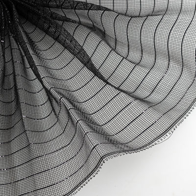 10" Metallic Fine Weave Deco Mesh: Black