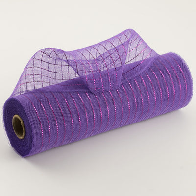 10" Metallic Fine Weave Deco Mesh: Purple