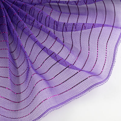 10" Metallic Fine Weave Deco Mesh: Purple