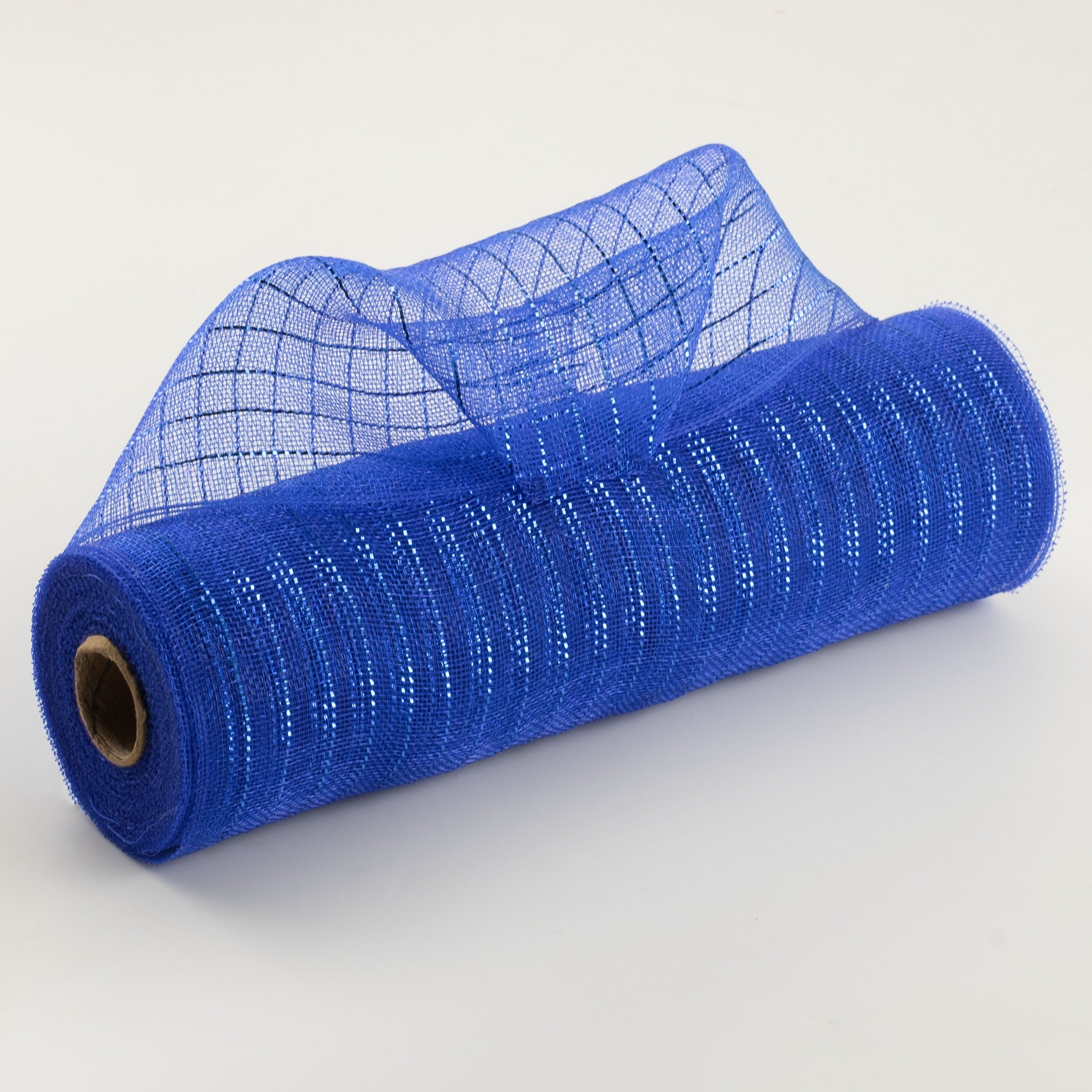 10" Metallic Fine Weave Deco Mesh: Royal Blue