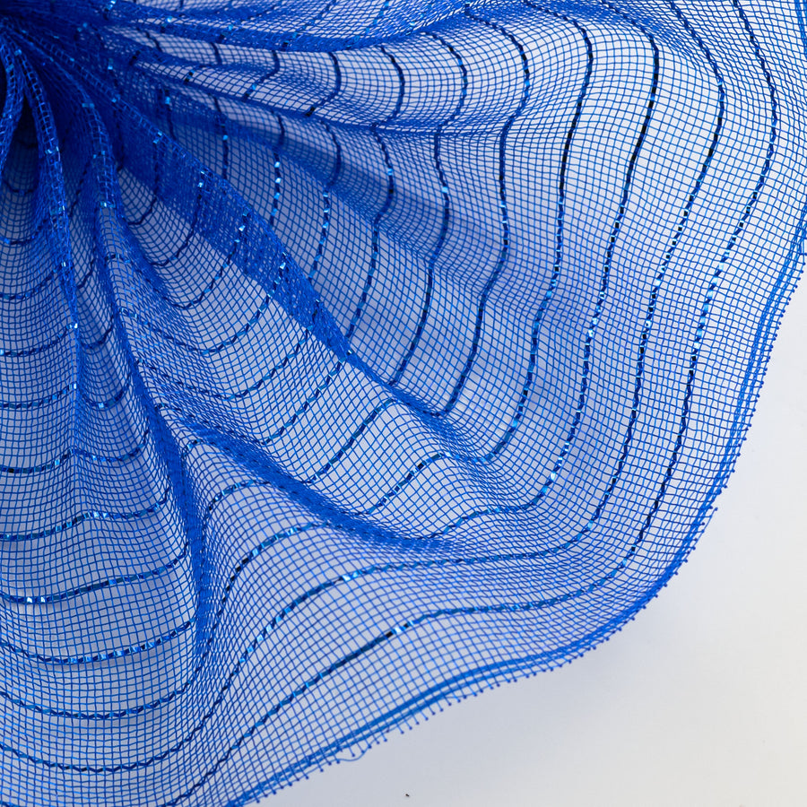 10" Metallic Fine Weave Deco Mesh: Royal Blue