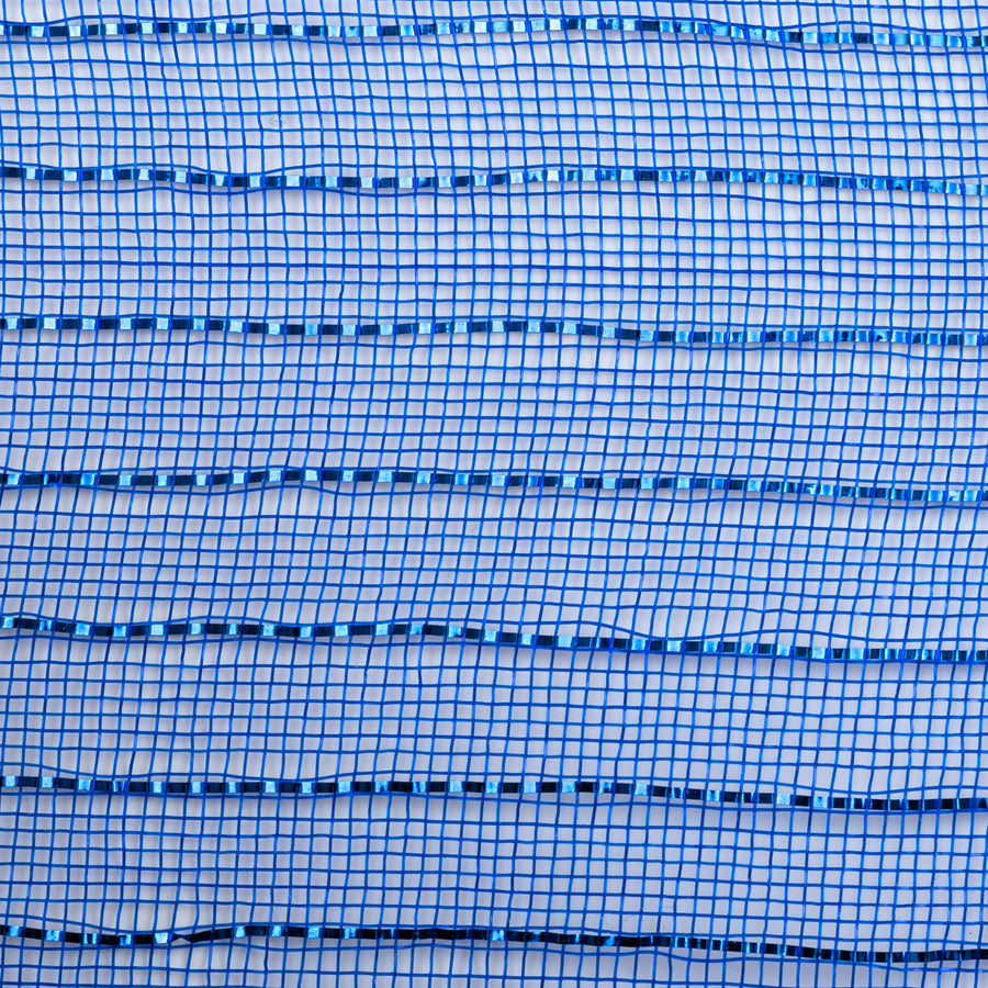 10" Metallic Fine Weave Deco Mesh: Royal Blue