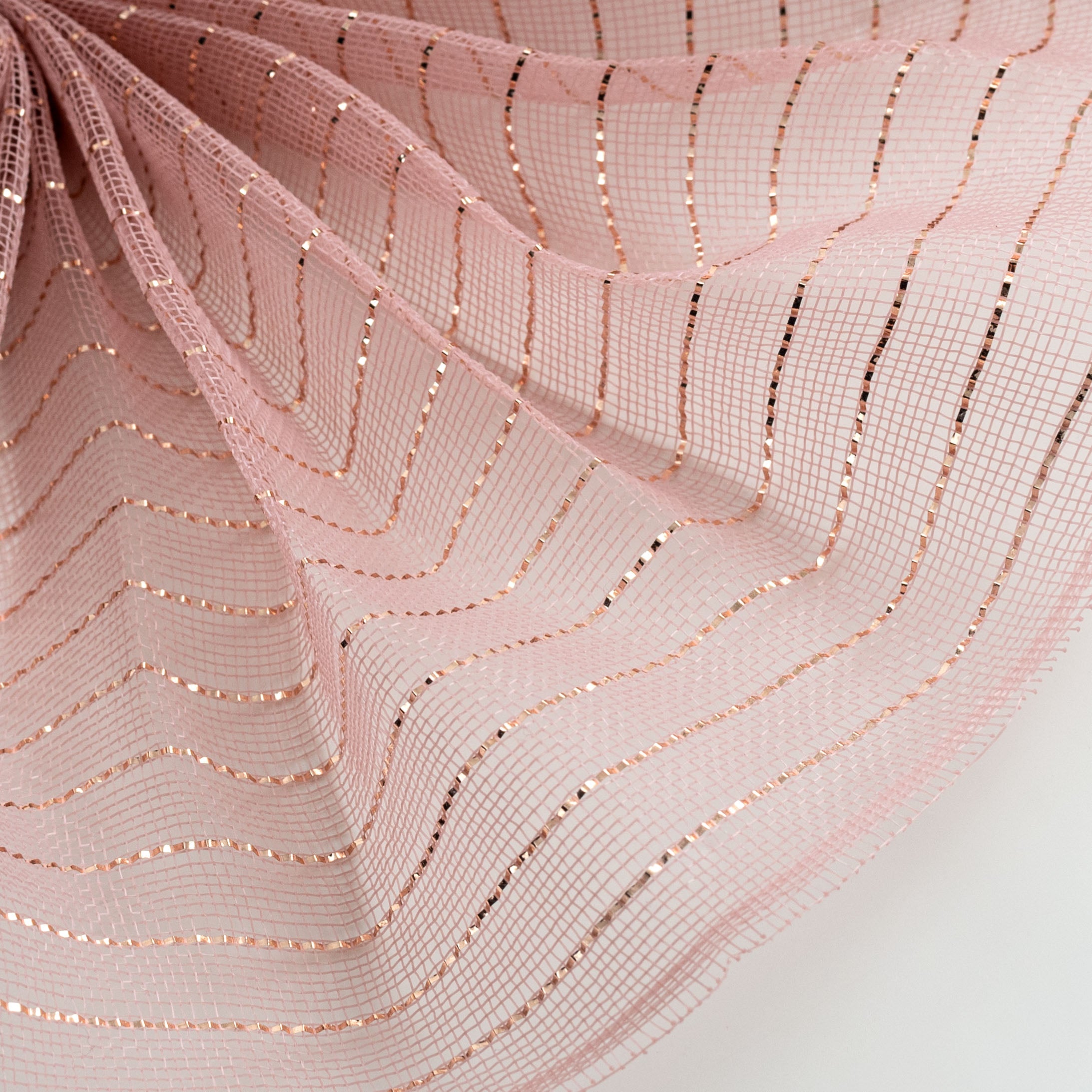 10" Metallic Fine Weave Deco Mesh: Rose Gold