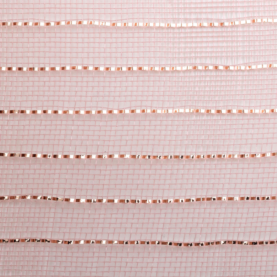 10" Metallic Fine Weave Deco Mesh: Rose Gold