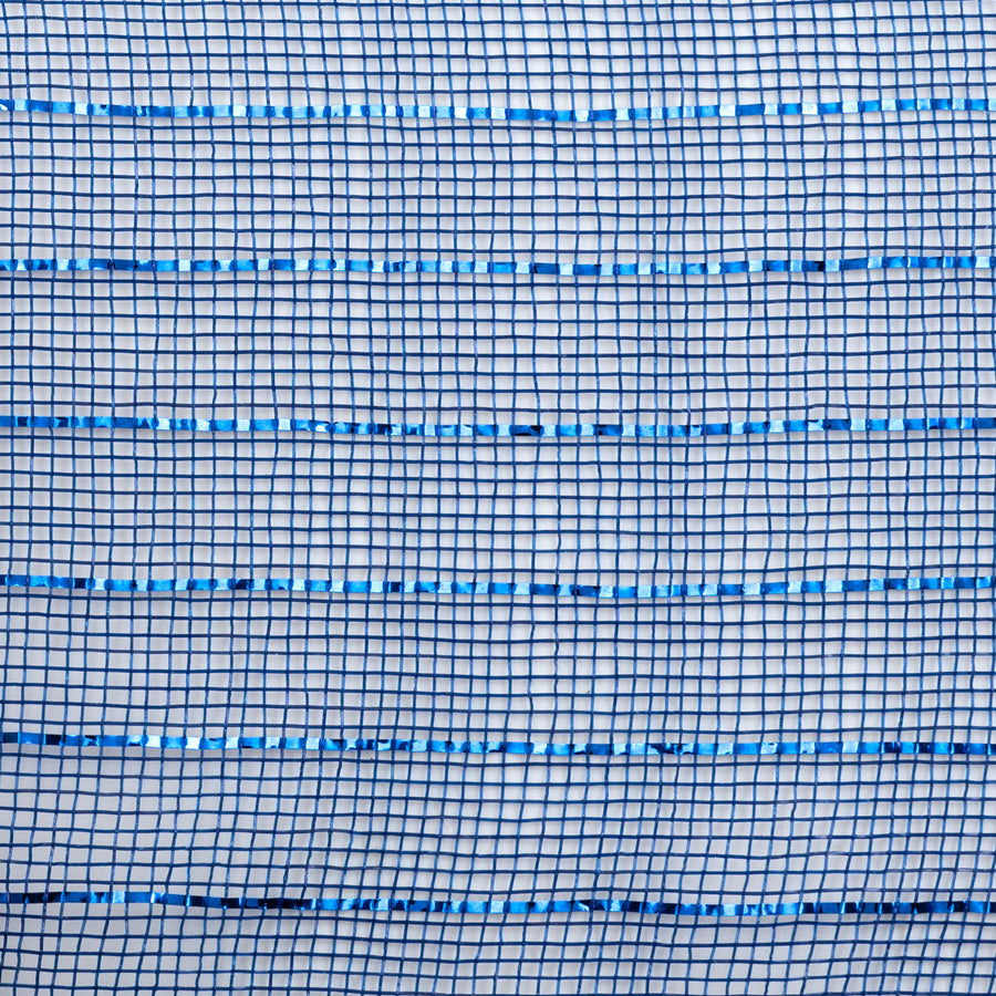 10" Metallic Fine Weave Deco Mesh: Navy & Royal Blue