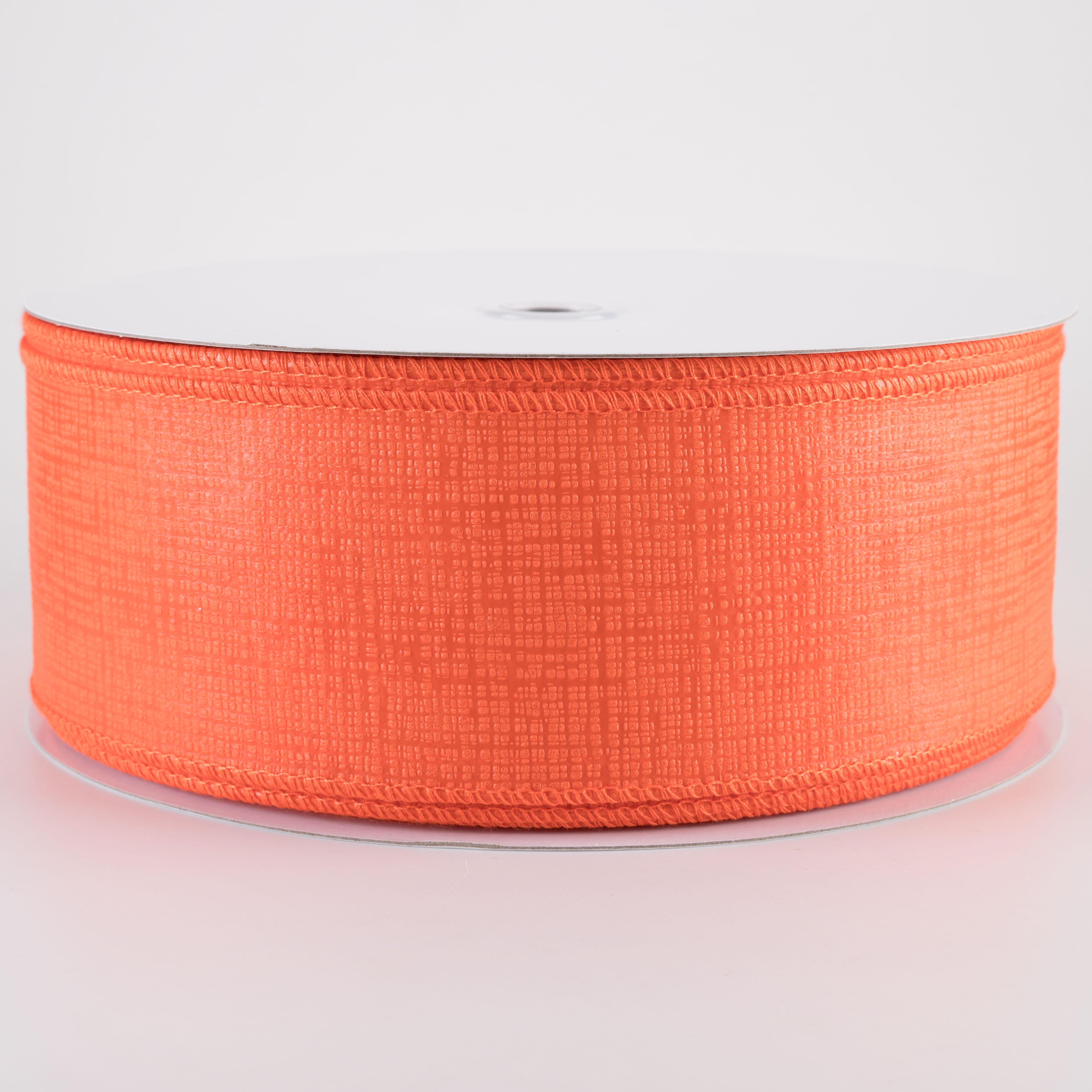 2.5" Embossed Crosshatch Breeze Ribbon: Orange (50 Yards)
