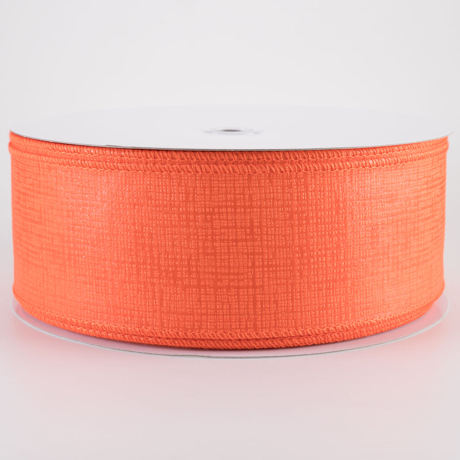 2.5" Embossed Crosshatch Breeze Ribbon: Orange (50 Yards)