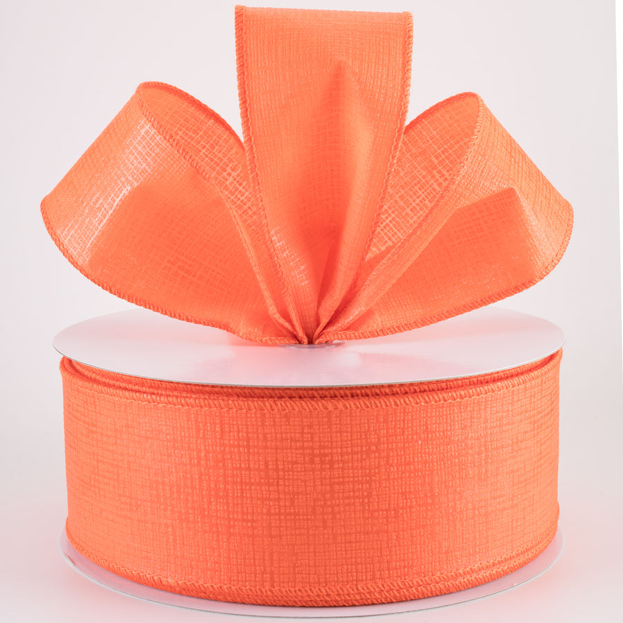 2.5" Embossed Crosshatch Breeze Ribbon: Orange (50 Yards)