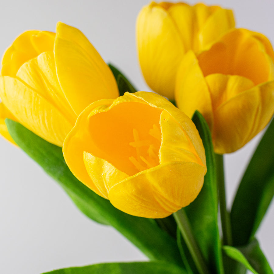 21" Large Soft Touch Tulip Flower Bundle: Yellow (5)