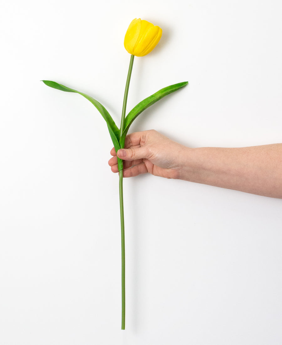 21" Large Soft Touch Tulip Flower Bundle: Yellow (5)
