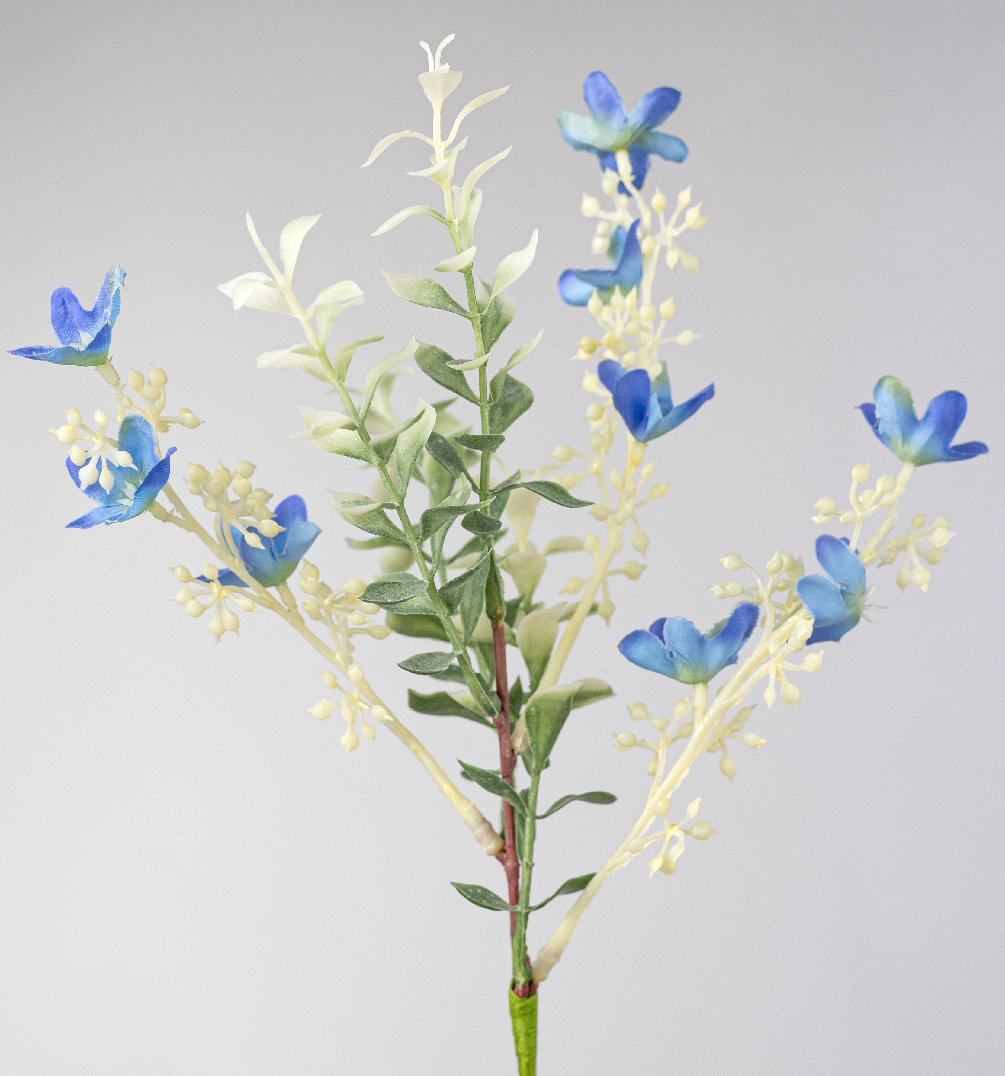 20" Plastic & Fabric Wildflower Filler Bush: Blue