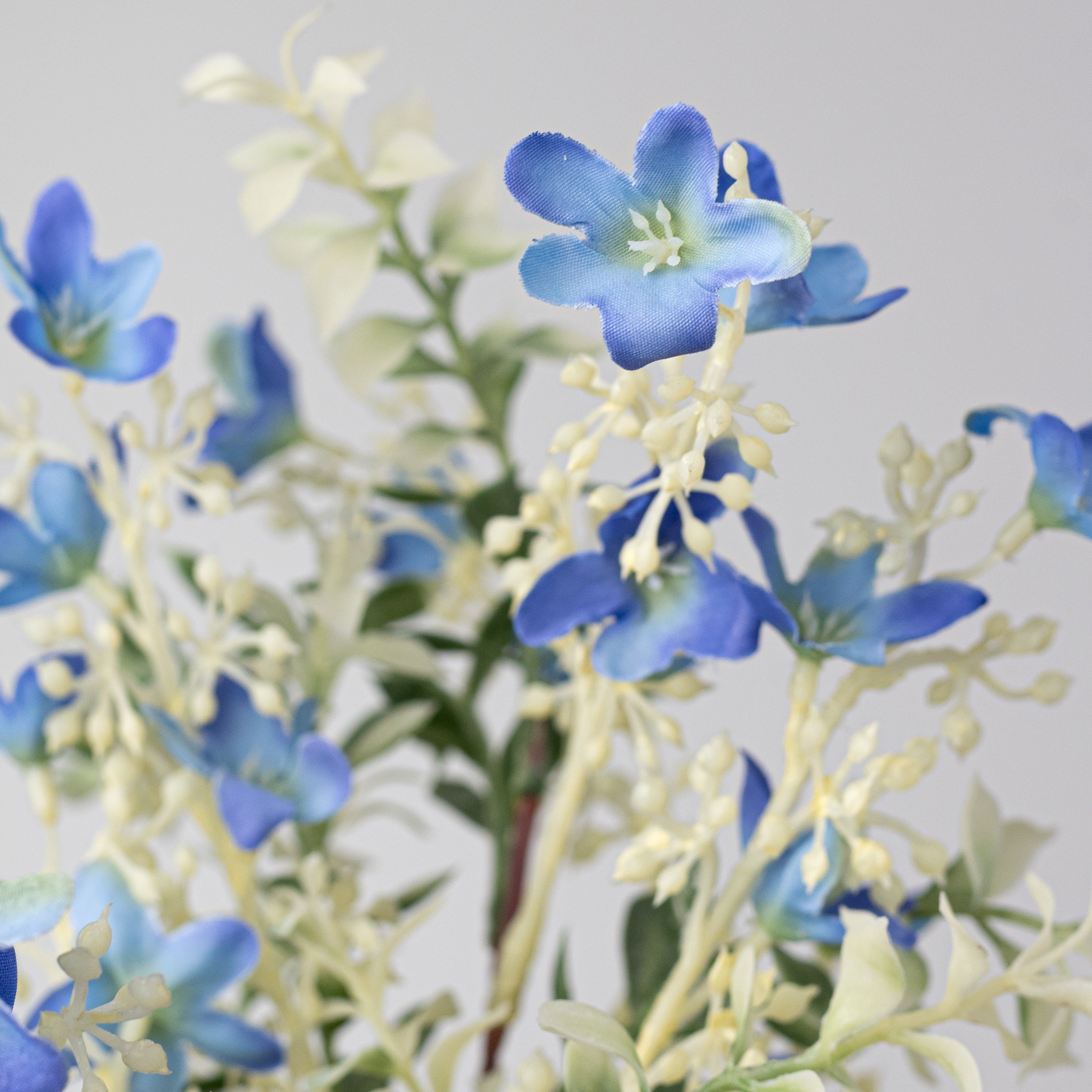20" Plastic & Fabric Wildflower Filler Bush: Blue