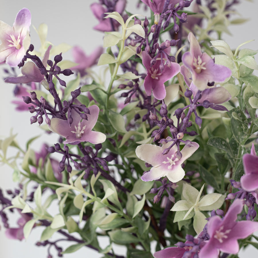 20" Plastic & Fabric Wildflower Filler Bush: Lilac Purple