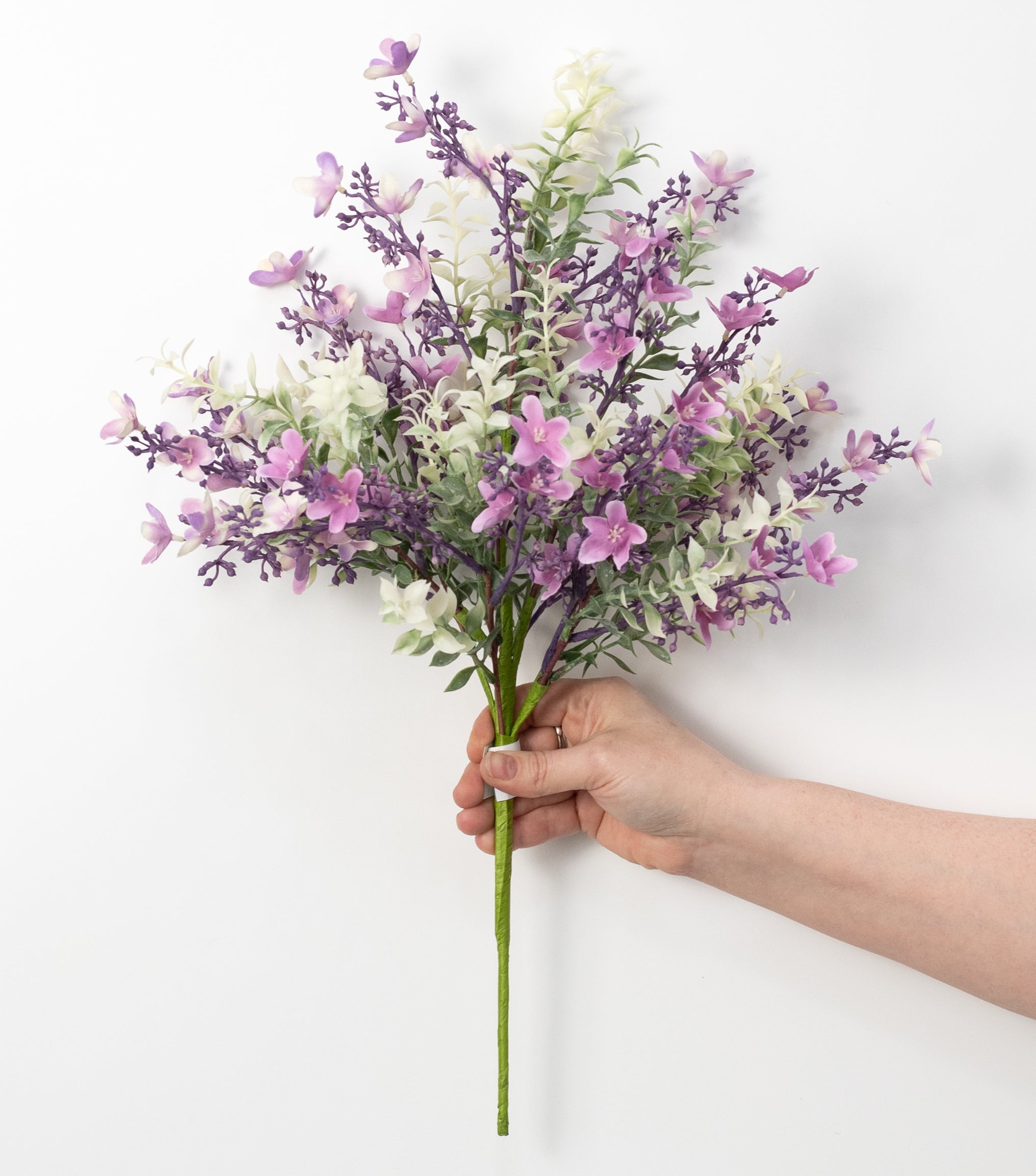20" Plastic & Fabric Wildflower Filler Bush: Lilac Purple