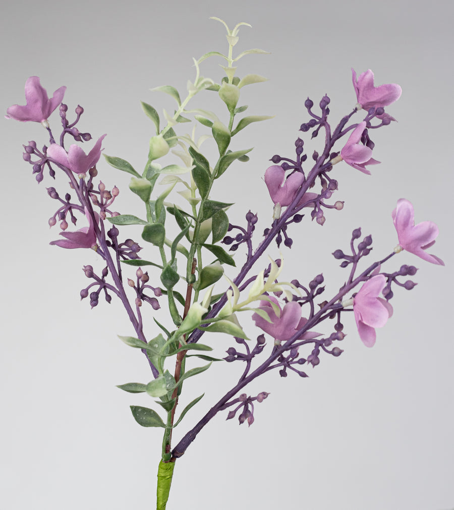 20" Plastic & Fabric Wildflower Filler Bush: Lilac Purple