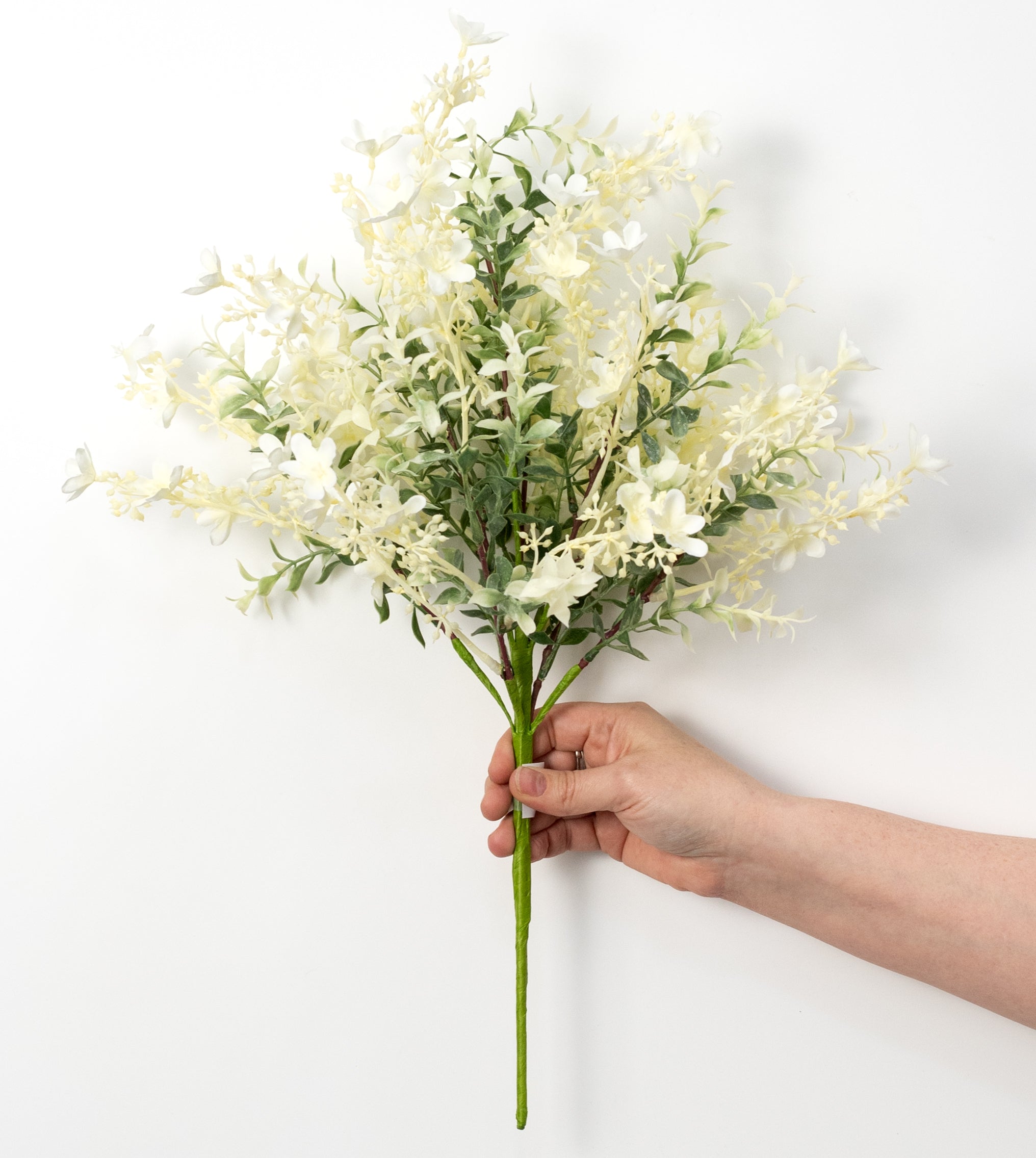 20" Plastic & Fabric Wildflower Filler Bush: Cream