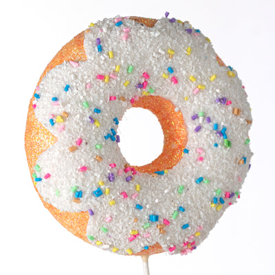 12" Doughnut with Icing & Sprinkles Pick