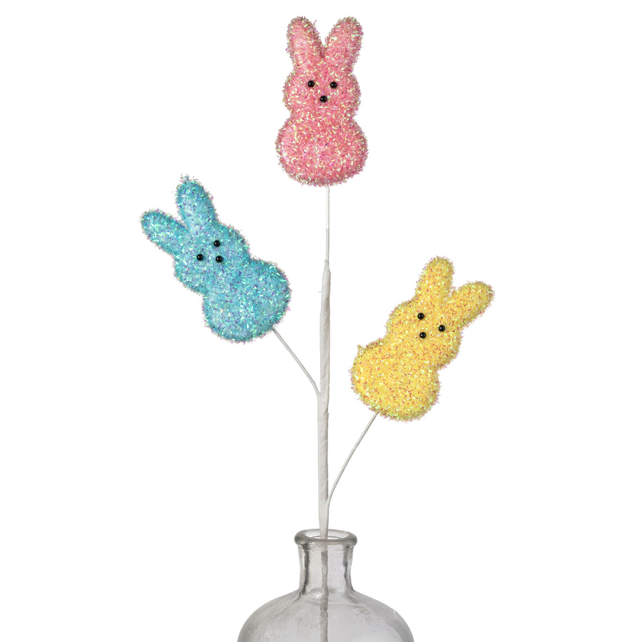 30" Foil Marshmallow Bunny Spray: Iridescent Pastels