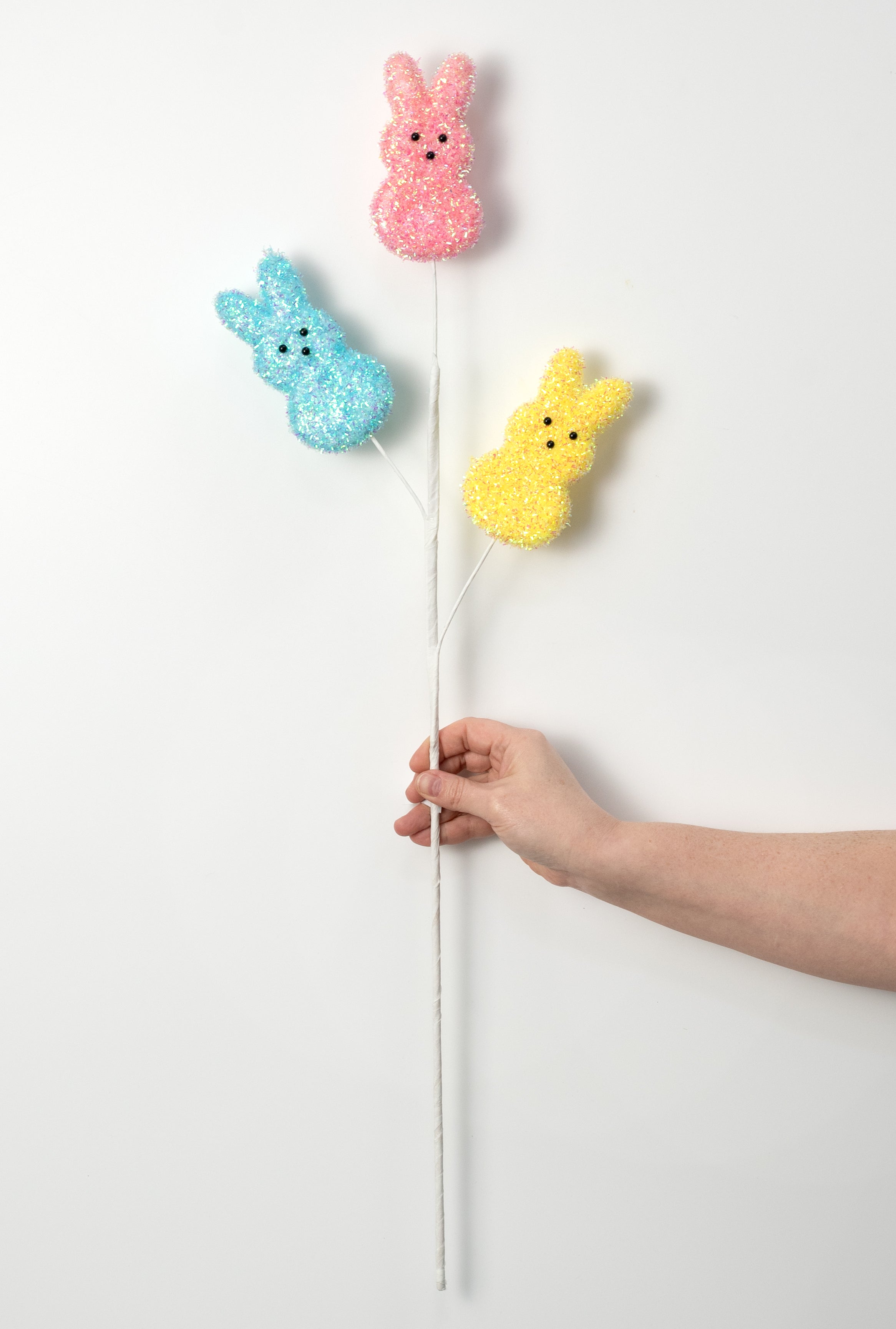 30" Foil Marshmallow Bunny Spray: Iridescent Pastels