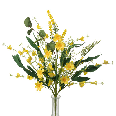 19" Wild Daylily & Leaves Spray: Yellow