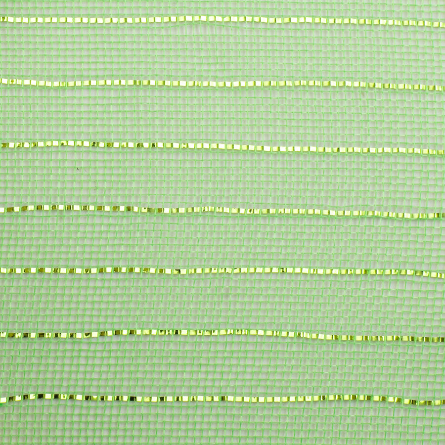 10" Metallic Fine Weave Deco Mesh: Lime Green