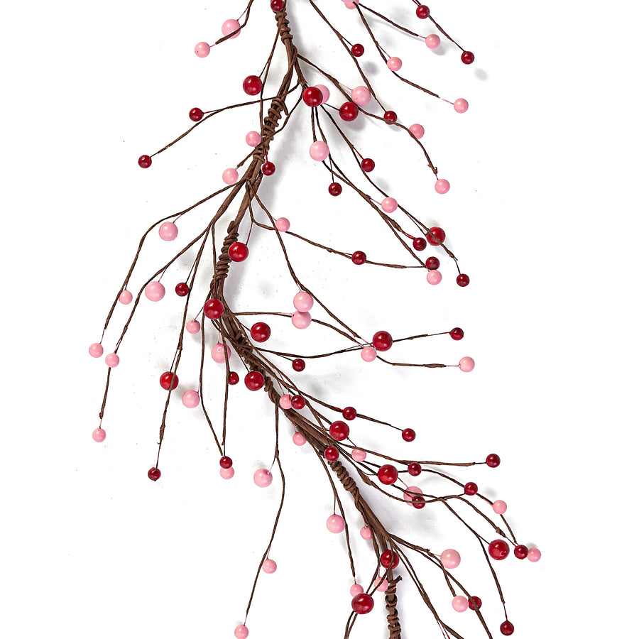 4' Berry Garland: Red & Pink