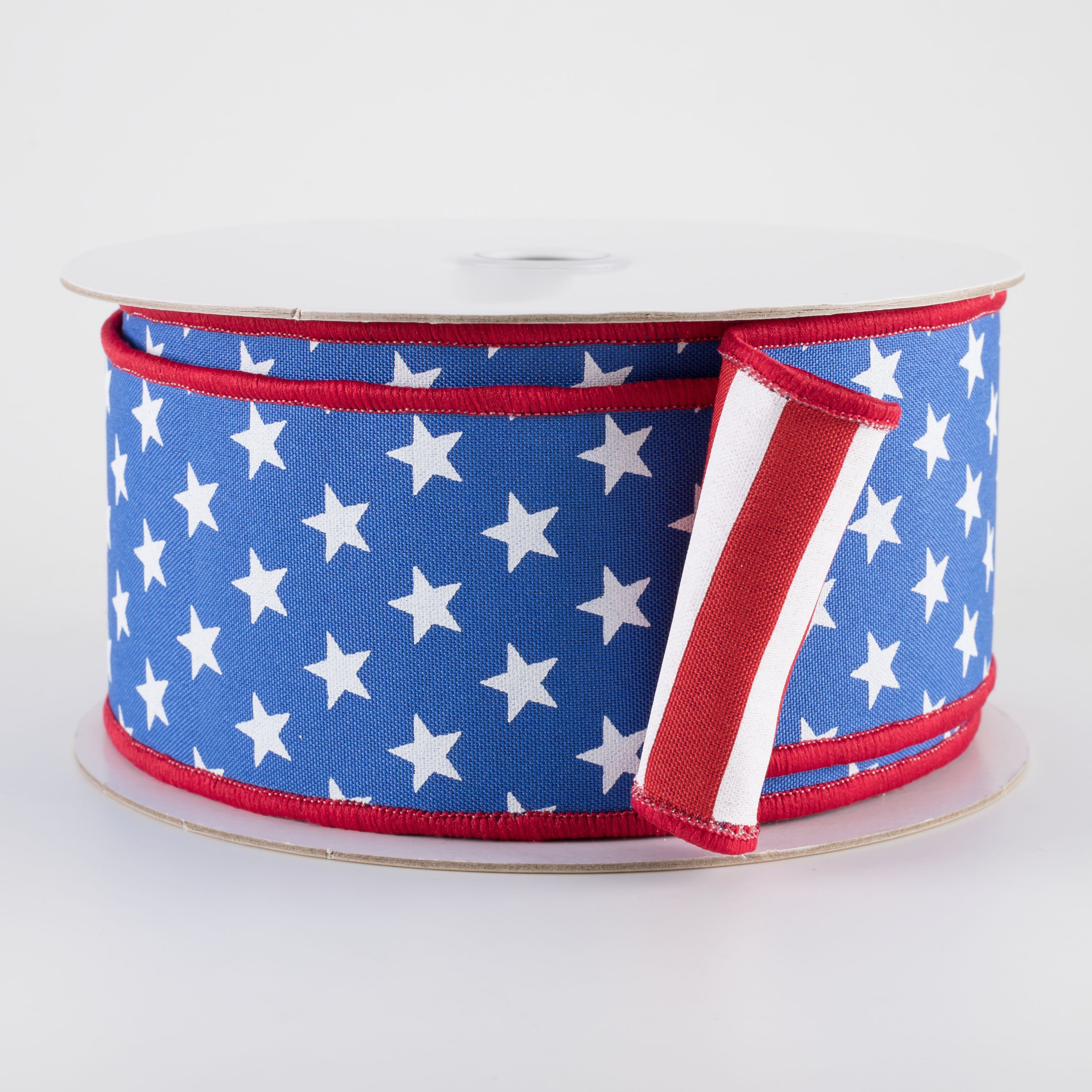 2.5" Double Sided Fused Stars & Stripes Ribbon: Royal (10 Yards)