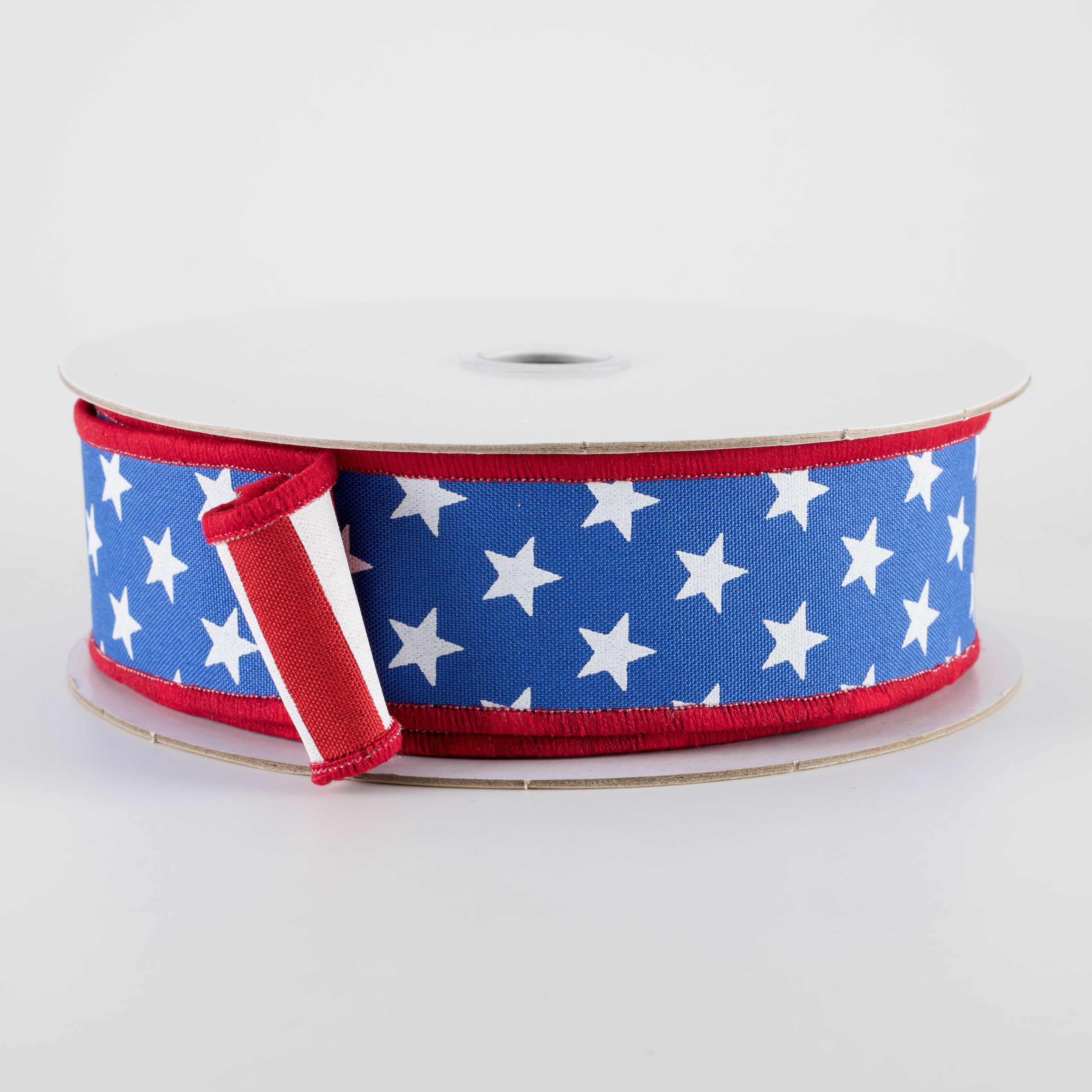 1.5" Double Sided Fused Stars & Stripes Ribbon: Royal (10 Yards)