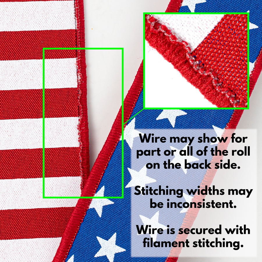 1.5" Double Sided Fused Stars & Stripes Ribbon: Royal (10 Yards)