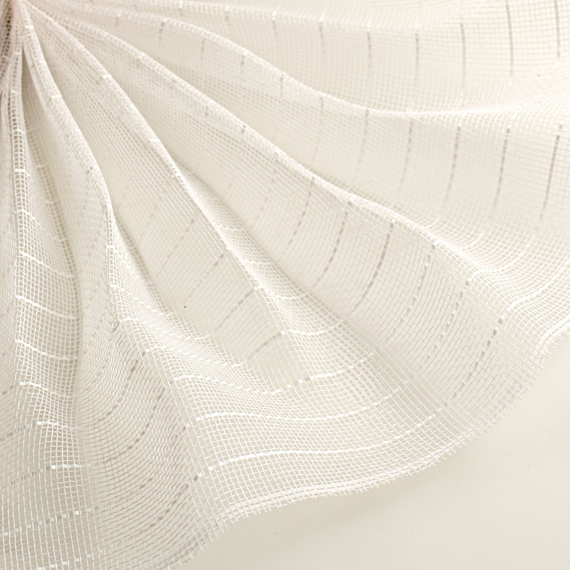10" Stripe Fine Weave Mesh: White with White