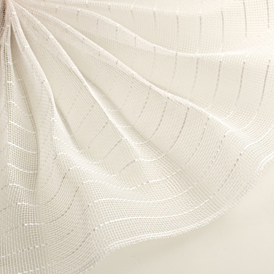 10" Stripe Fine Weave Mesh: White with White